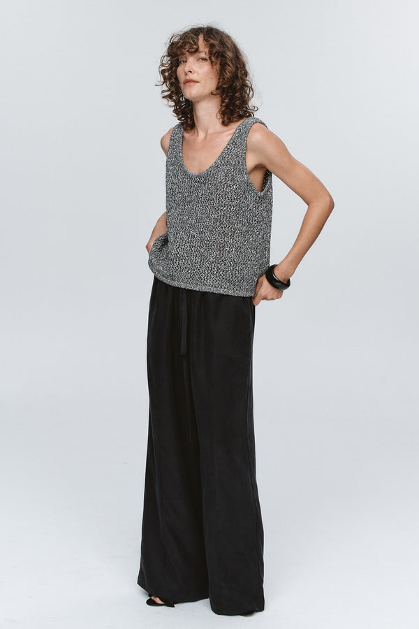 NOVA TOP - BLACK / IVORY MELANGE