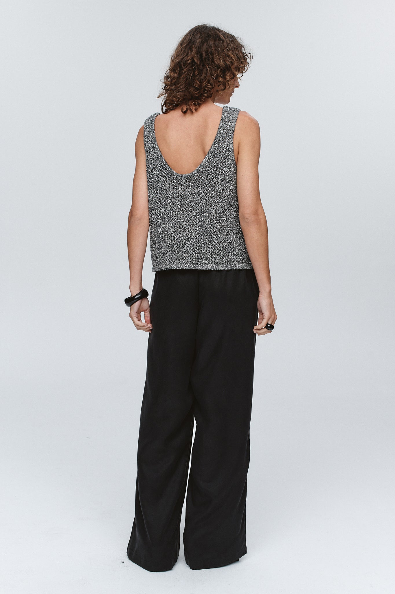 NOVA TOP - BLACK / IVORY MELANGE