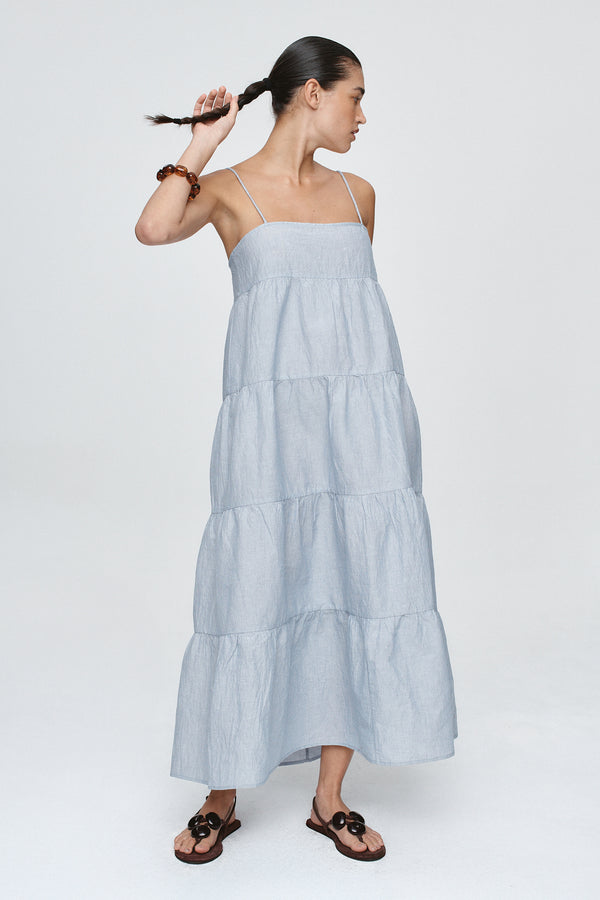 OPHELIA DRESS - BLEU STRIPE