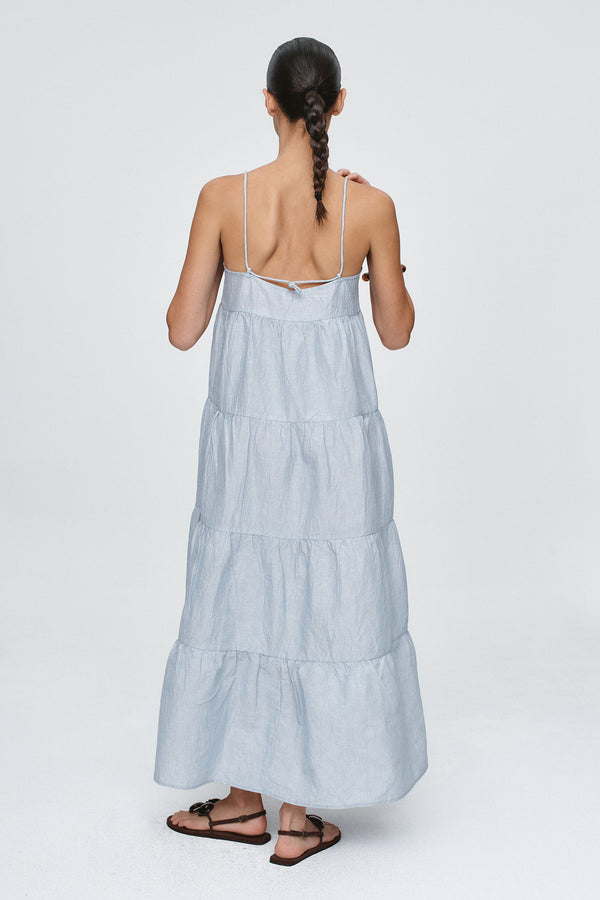 OPHELIA DRESS - BLEU STRIPE