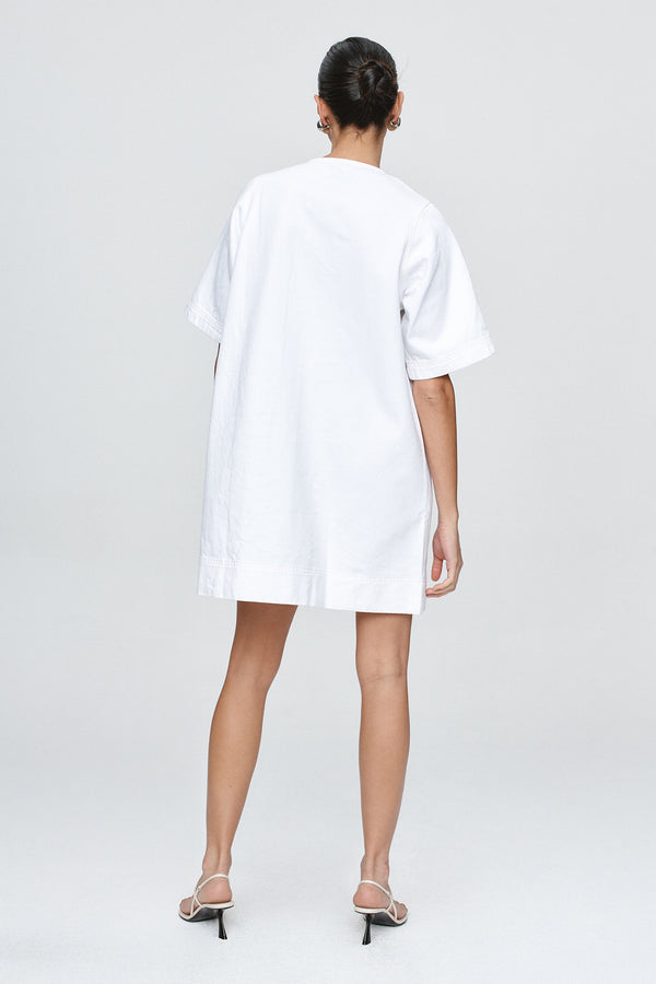 PATCH POCKET DRESS - BLANC