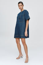 PATCH POCKET DRESS - CLASSIC BLUE