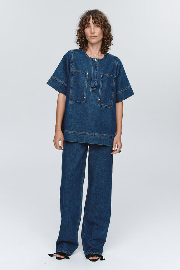 PATCH POCKET SHIRT - WASHED INDIGO