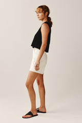 JEAN SHORT - IVORY