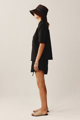 LUCIANA SHIRT - BLACK EMBROIDERY