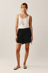 SILLA SHORT - BLACK EMBROIDERY