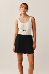 SILLA SHORT - BLACK EMBROIDERY