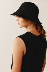 ABUELA HAT - BLACK EMBROIDERY