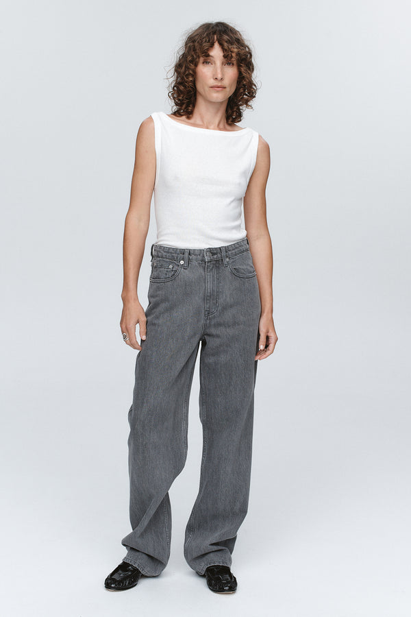 RELAXED CURVE JEAN - STONE