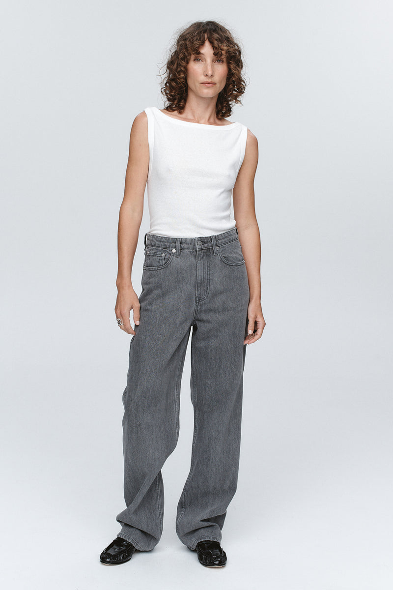 RELAXED CURVE JEAN - STONE