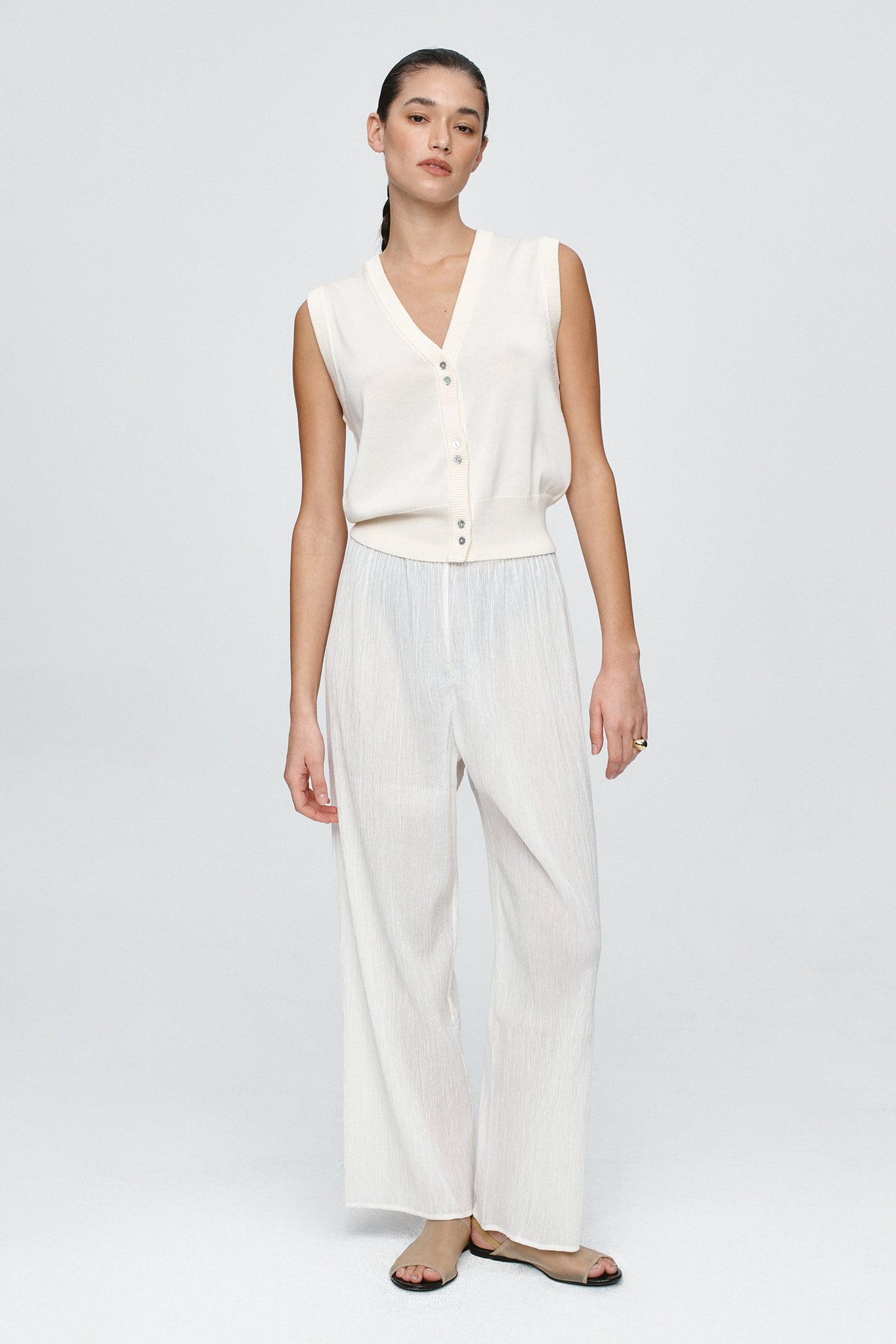 RENEE PANT - IVORY CRINKLE