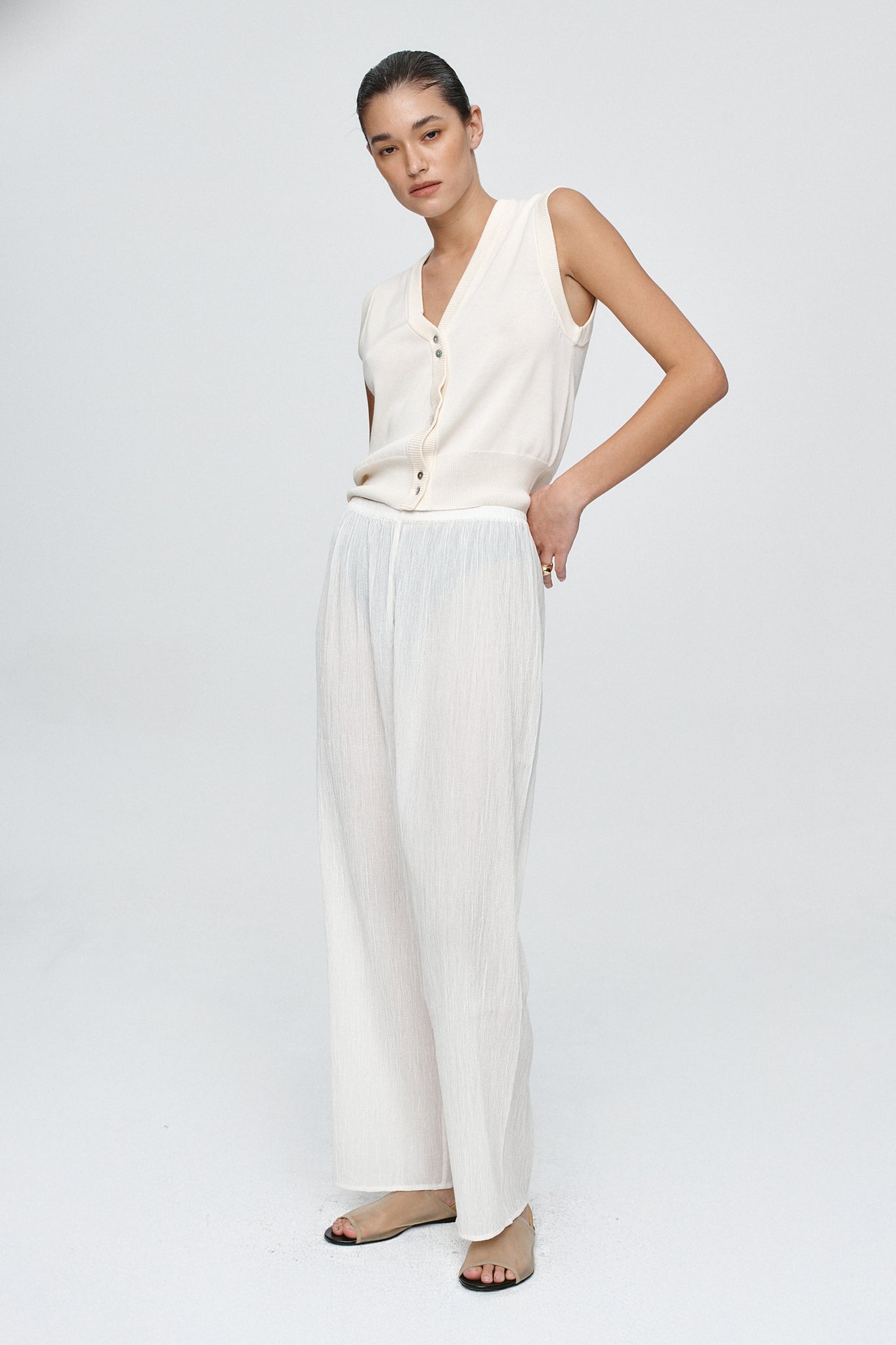 RENEE PANT - IVORY CRINKLE