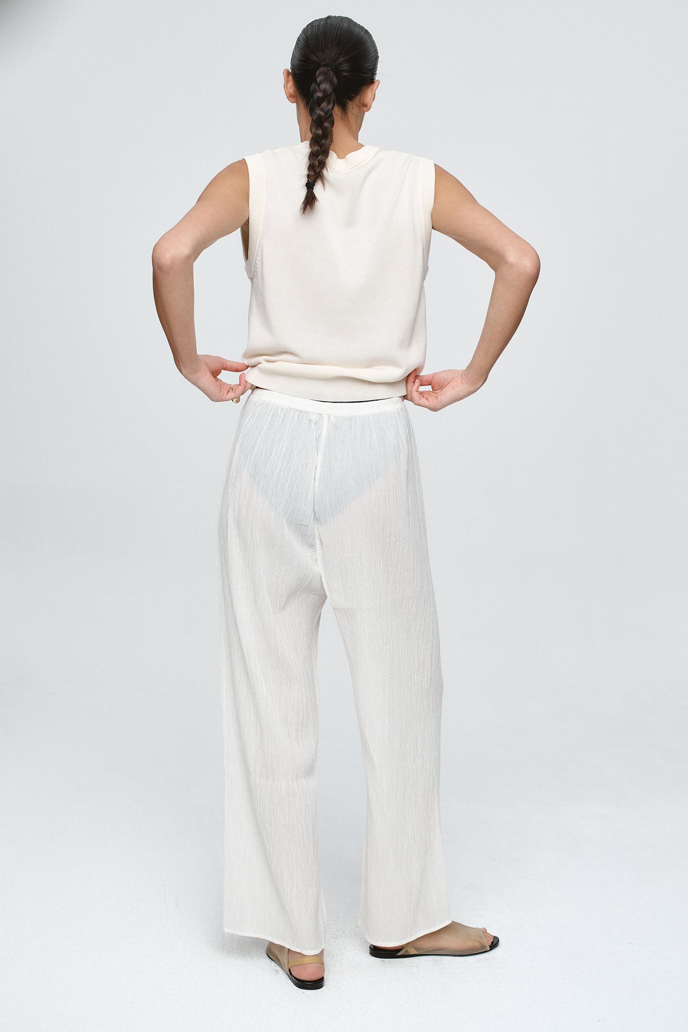 RENEE PANT - IVORY CRINKLE