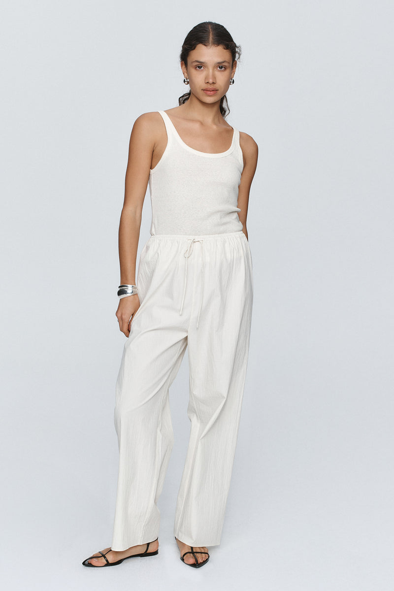 RENEE PANT - SEERSUCKER IVORY