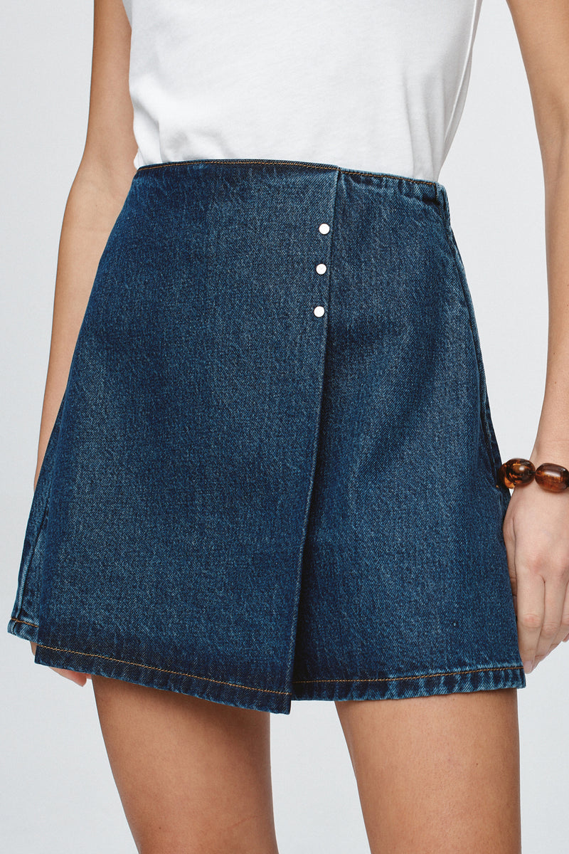 RIVET SKIRT - CLASSIC BLUE