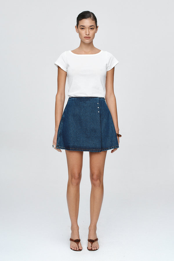 RIVET SKIRT - CLASSIC BLUE