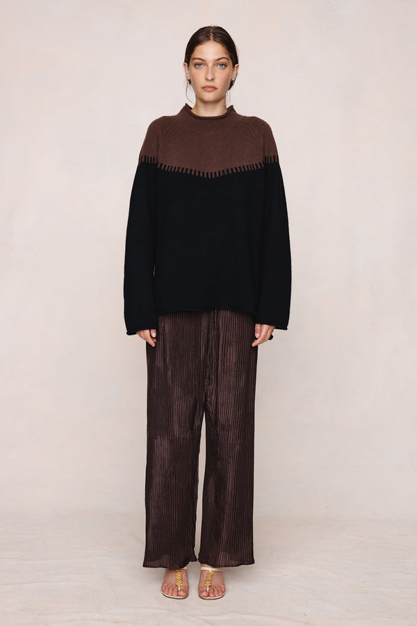 RODIN JUMPER - CAROB / BLACK
