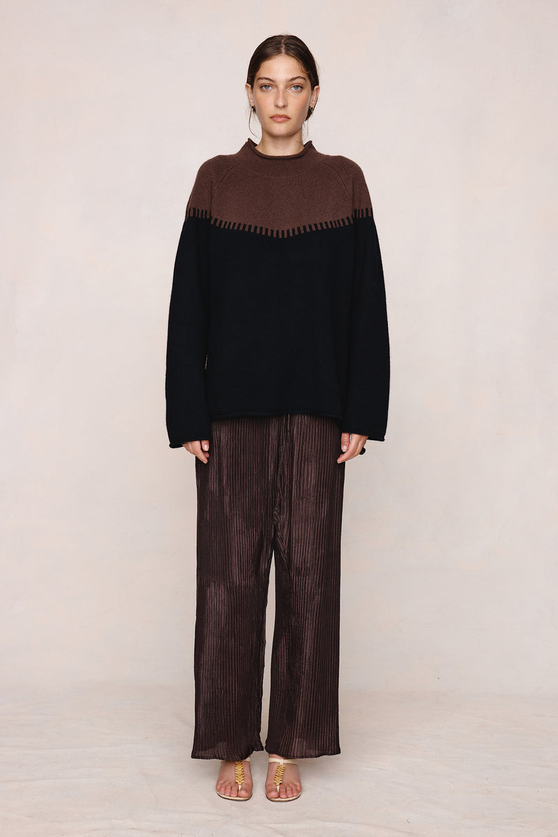 RODIN JUMPER - CAROB / BLACK