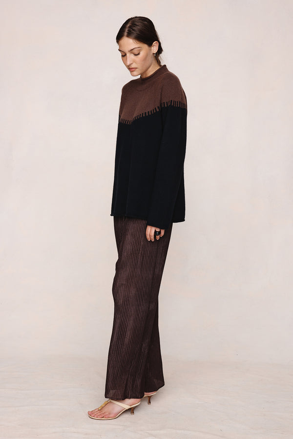 RODIN JUMPER - CAROB / BLACK