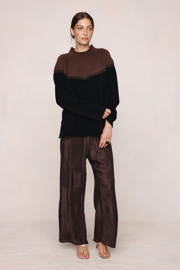 RODIN JUMPER - CAROB / BLACK