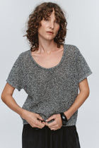 RUMI TOP - BLACK / IVORY MELANGE