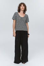 RUMI TOP - BLACK / IVORY MELANGE