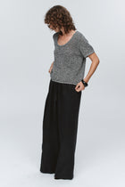 RUMI TOP - BLACK / IVORY MELANGE