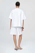 SHORT SLEEVE SEAM SHIRT - BLANC