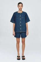 SHORT SLEEVE SEAM SHIRT - CLASSIC BLUE