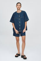 SHORT SLEEVE SEAM SHIRT - CLASSIC BLUE