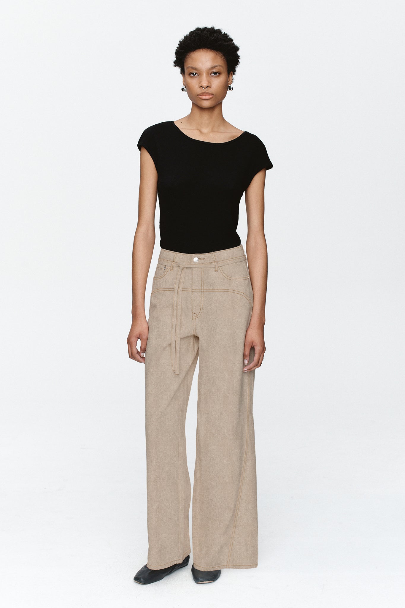 TIE CURVE SEAM JEAN - CHAI