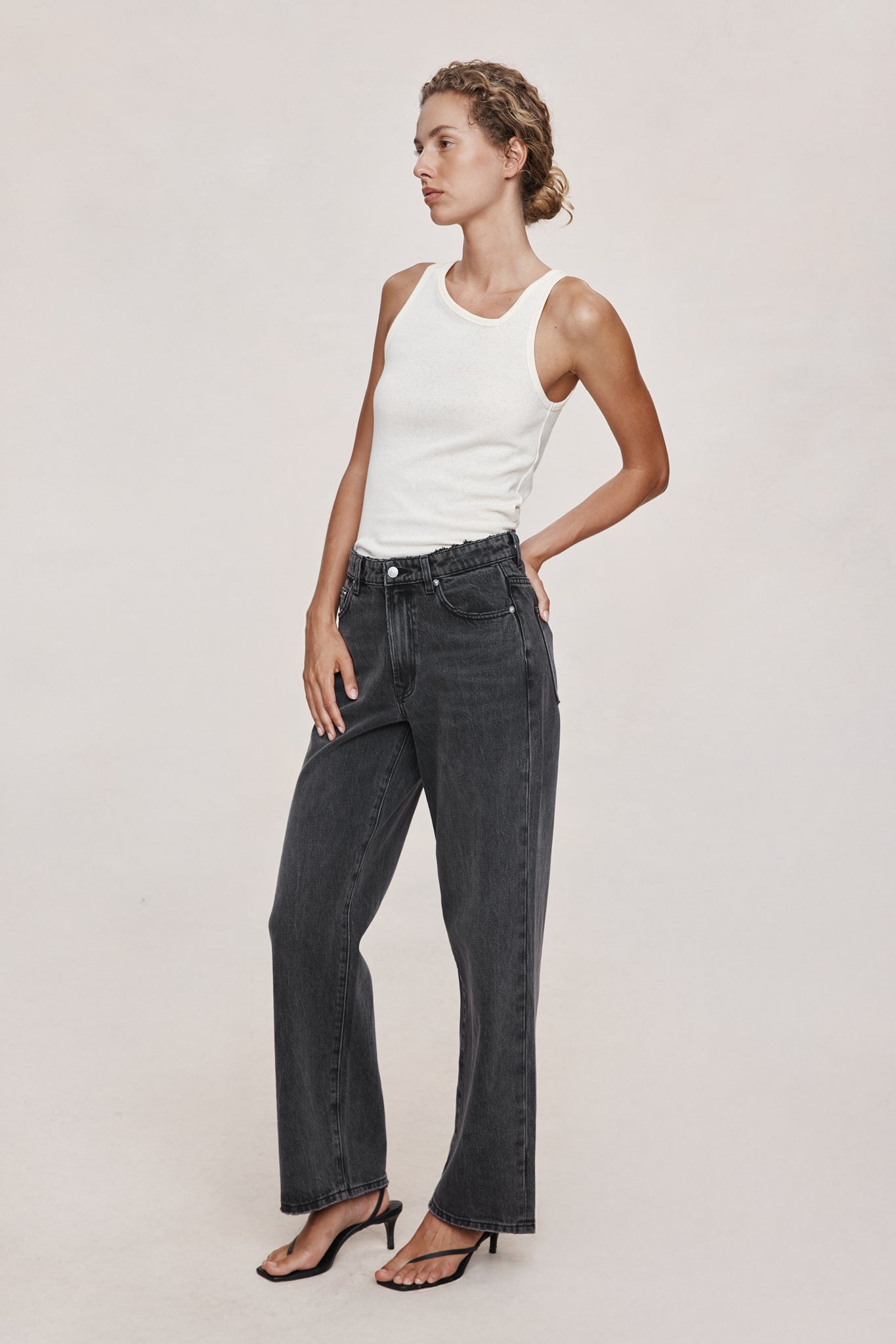 WIDE LEG JEAN - FADED BLACK