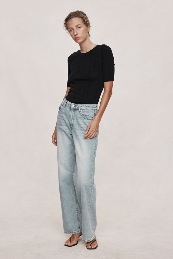 WIDE LEG JEAN - FADED BLUE