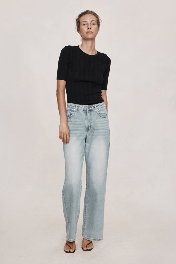 WIDE LEG JEAN - FADED BLUE
