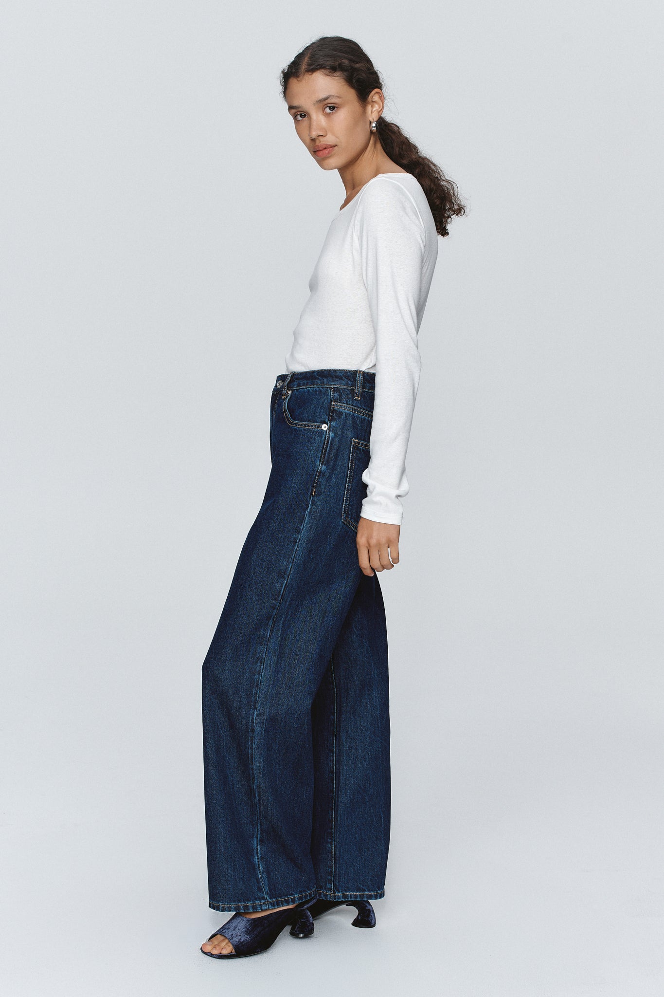 WIDE LEG JEAN - WASHED INDIGO