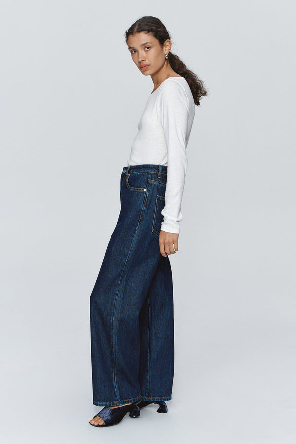 WIDE LEG JEAN - WASHED INDIGO