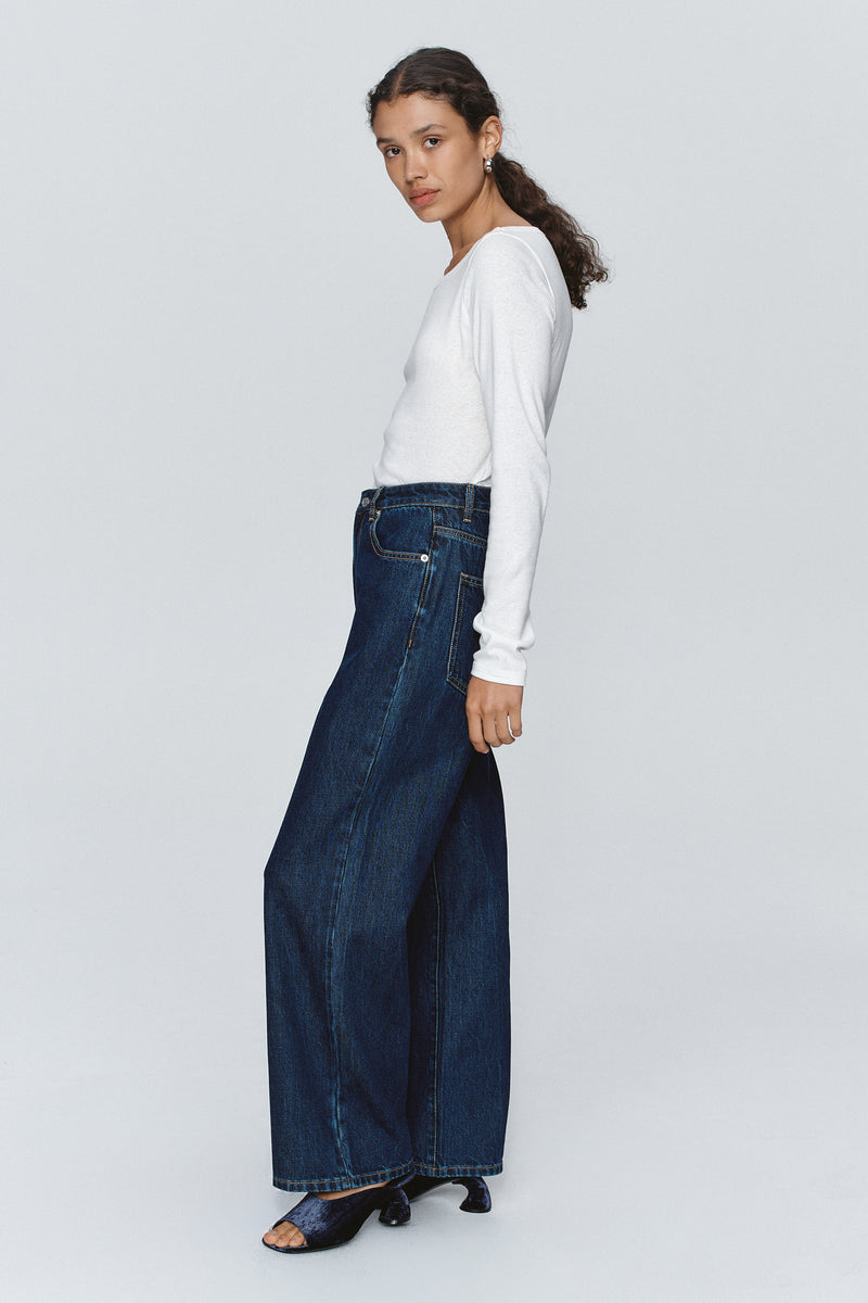 WIDE LEG JEAN - WASHED INDIGO