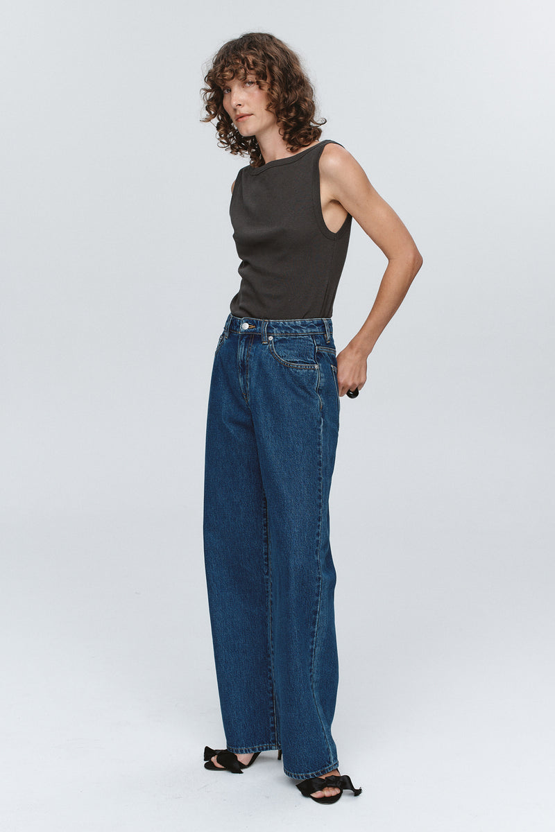 WIDE LEG JEAN - WASHED INDIGO