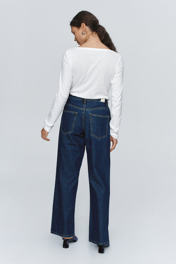 WIDE LEG JEAN - WASHED INDIGO