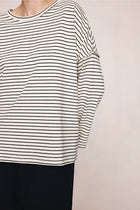 YELENA TEE - IVORY / BLACK STRIPE