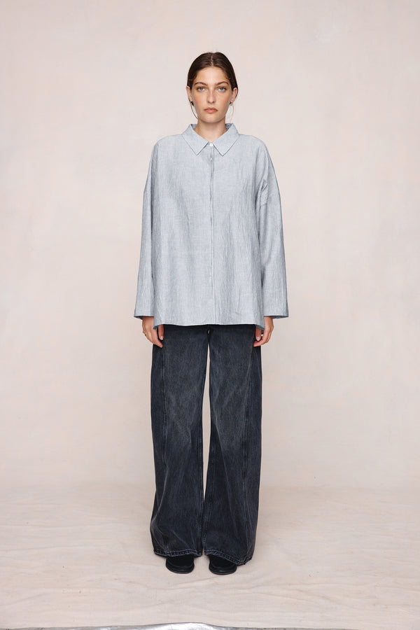 FREDDY SHIRT - CHARCOAL STRIPE